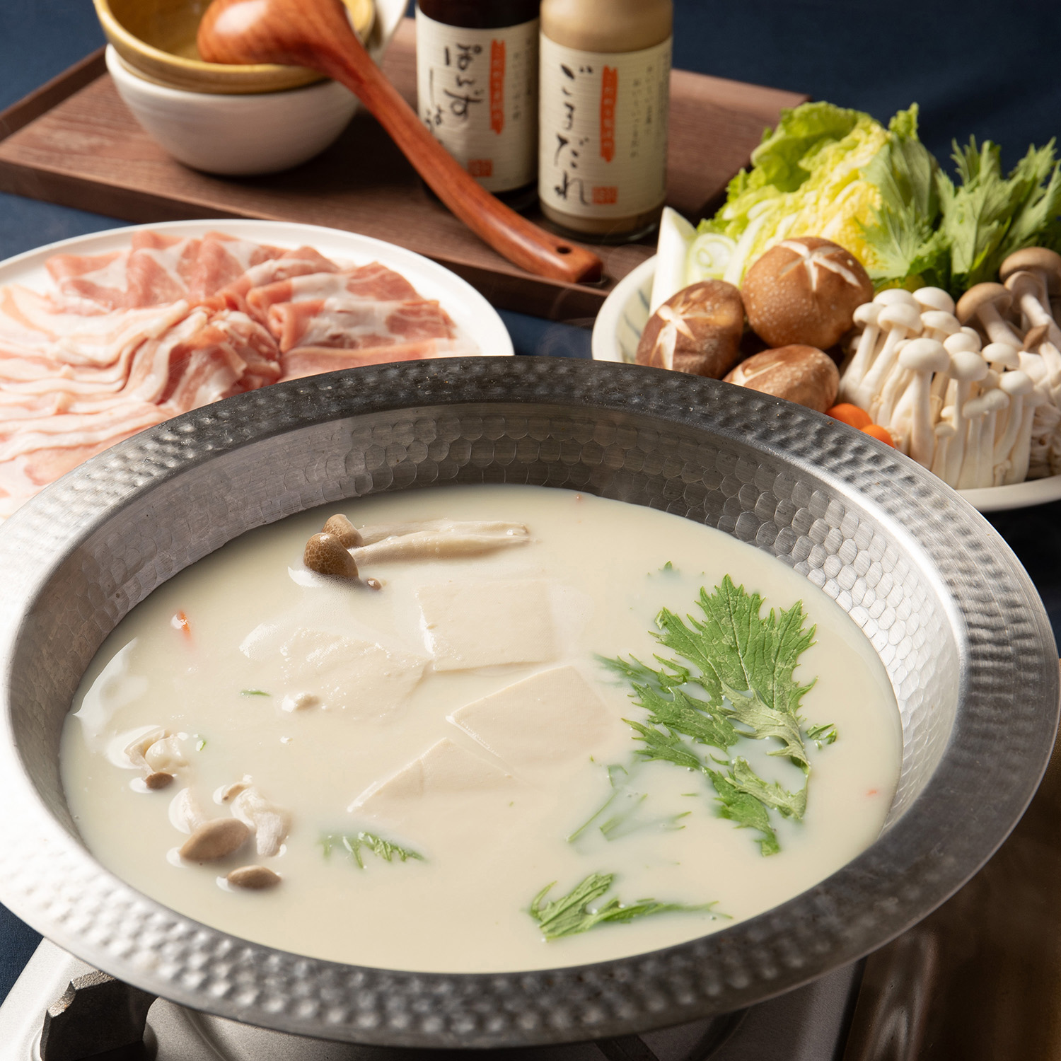 黒豚と生湯葉豆乳しゃぶ鍋セット<冷蔵>